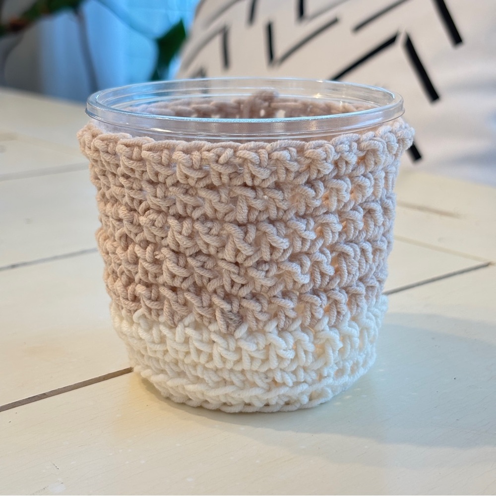 Crochet Plant Pot Cover Pot Holder With 3.5” Plastic Plant Pot Handmade Boho - Picture 6 of 6
